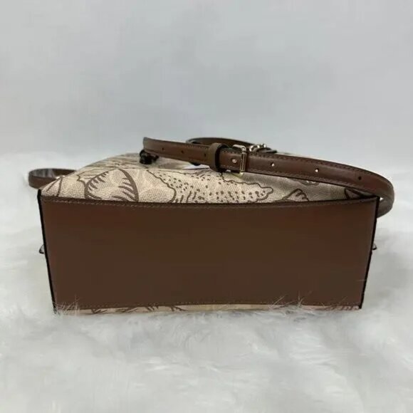 City Mini Tote Bag In Signature Canvas With Shell Print Crossbody Purse Beach - Picture 3 of 6